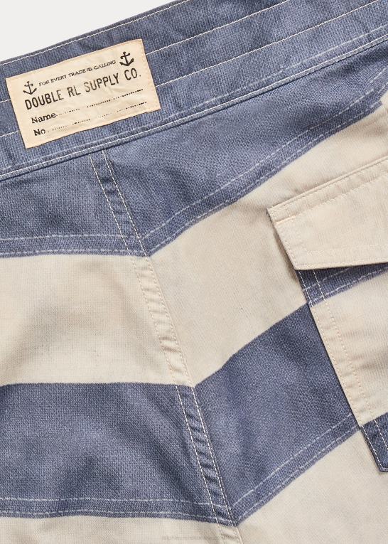 marine/creme sejldug stri Mænd Ralph Lauren stribet twill kort Z426B1723