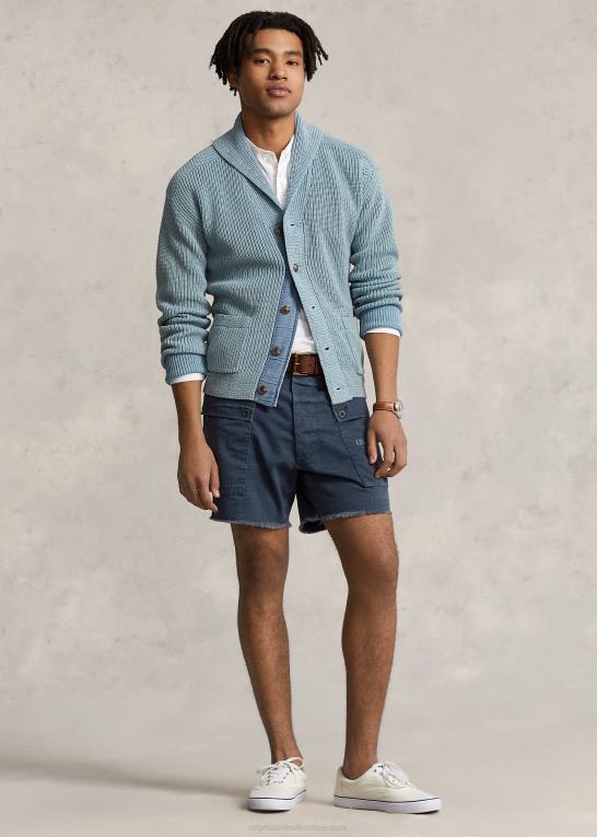 marineblå Mænd Ralph Lauren 6-tommer afslappet pasform twill cargo short Z426B1105