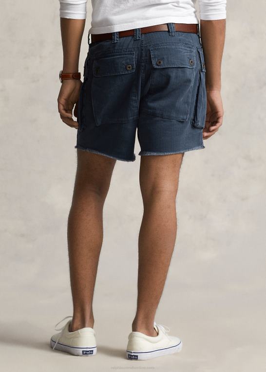 marineblå Mænd Ralph Lauren 6-tommer afslappet pasform twill cargo short Z426B1105
