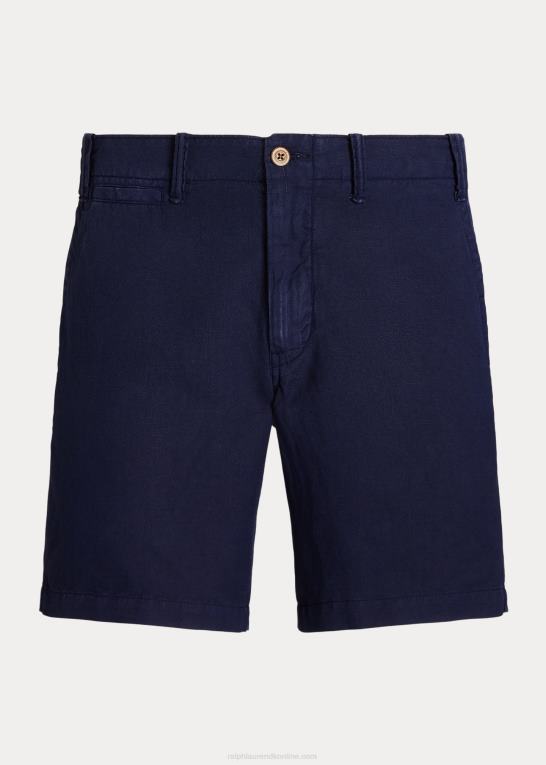 newport flåde Mænd Ralph Lauren 8-tommer lige pasform hør-bomuldshorts Z426B8644