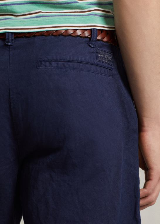 newport flåde Mænd Ralph Lauren 8-tommer lige pasform hør-bomuldshorts Z426B8644