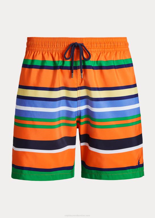 orange topstribe Mænd Ralph Lauren 5,75-tommer klassisk badebukser til rejsende Z426B444