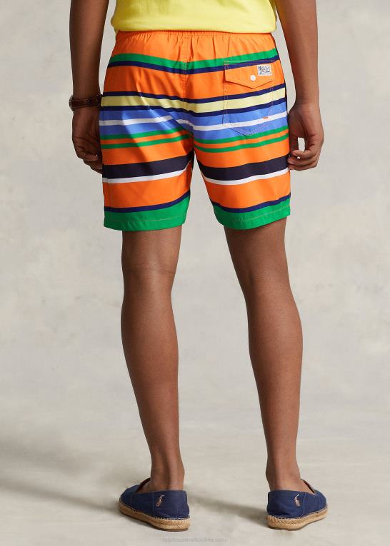 orange topstribe Mænd Ralph Lauren 5,75-tommer klassisk badebukser til rejsende Z426B444