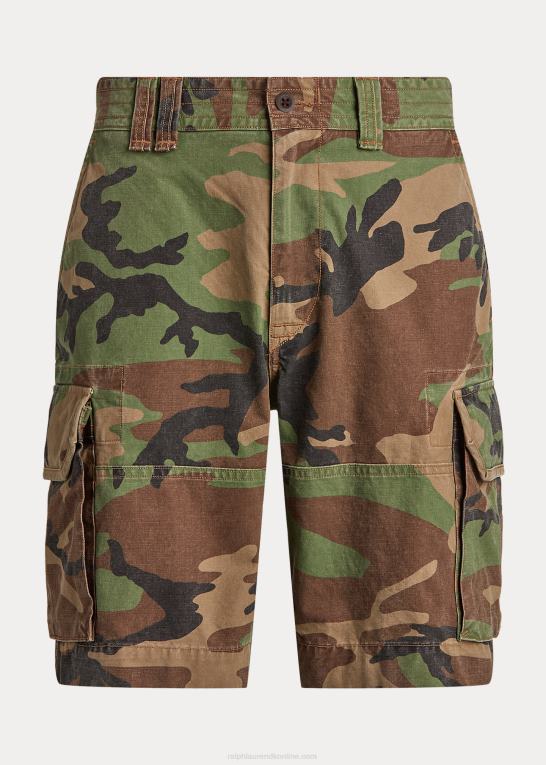 overskydende camo Mænd Ralph Lauren 10,5-tommer cargo shorts med klassisk pasform Z426B375