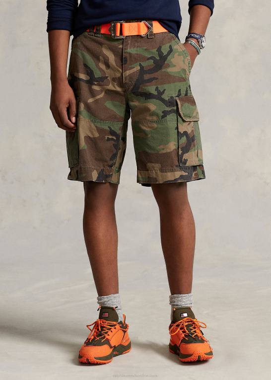 overskydende camo Mænd Ralph Lauren 10,5-tommer cargo shorts med klassisk pasform Z426B375