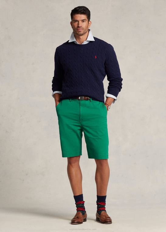 primær grøn Mænd Ralph Lauren stræk klassisk fit chino short Z426B1357