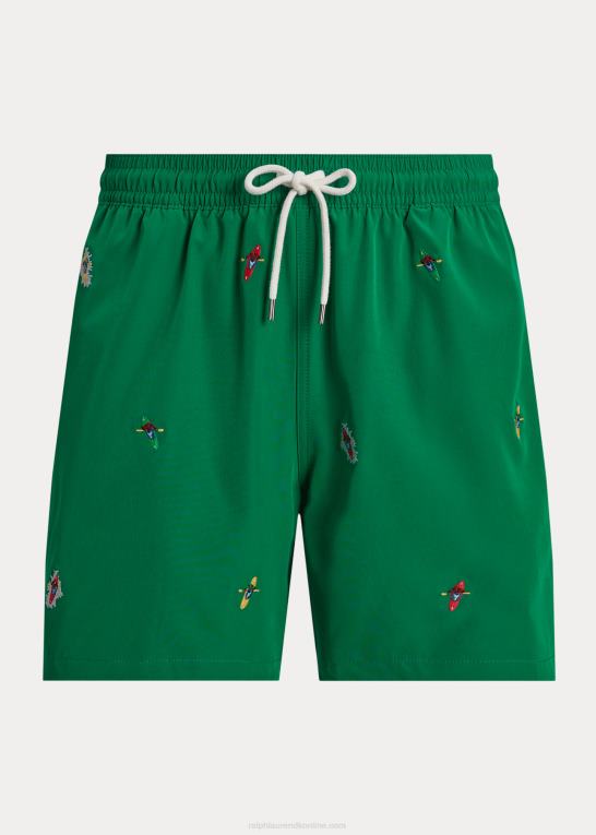 primær grøn kajak Mænd Ralph Lauren 5,75-tommer klassisk badebukser til rejsende Z426B1017