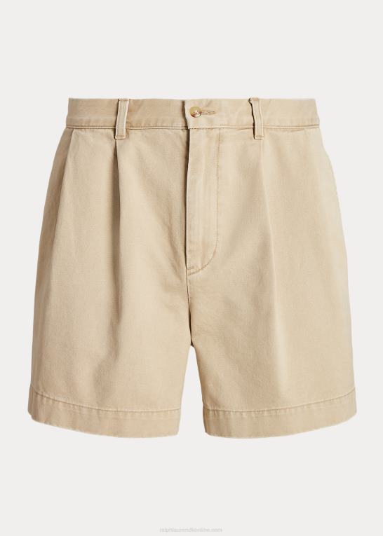 rl kaki Mænd Ralph Lauren cormac 5-tommer afslappet pasform plisseret kort Z426B8445