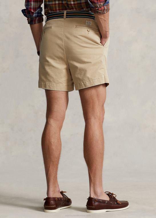 rl kaki Mænd Ralph Lauren cormac 5-tommer afslappet pasform plisseret kort Z426B8445