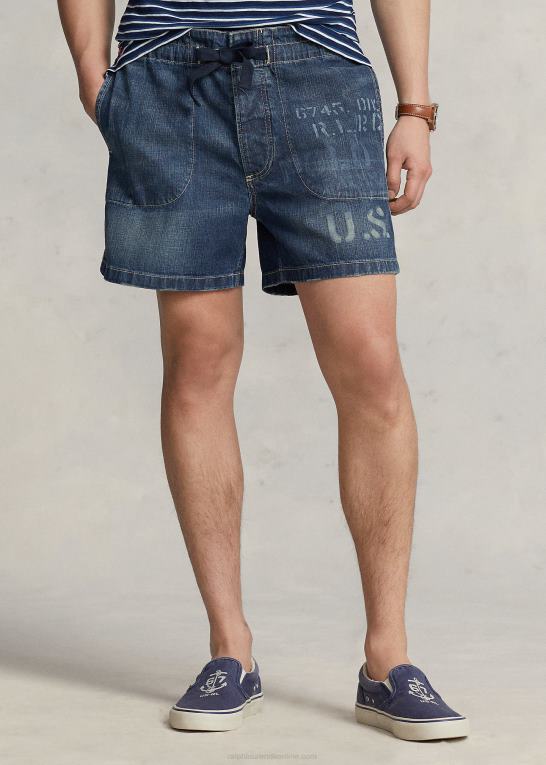 sachuset Mænd Ralph Lauren 5-tommer denimshorts med klassisk pasform Z426B1195