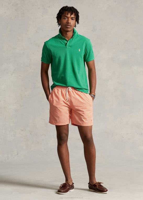 sejler orange gingham Mænd Ralph Lauren 5,75-tommer klassisk badebukser til rejsende Z426B452