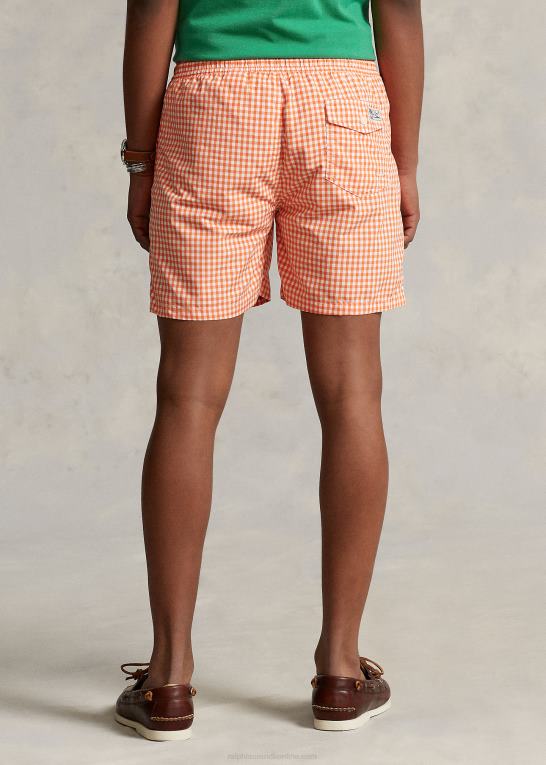 sejler orange gingham Mænd Ralph Lauren 5,75-tommer klassisk badebukser til rejsende Z426B452