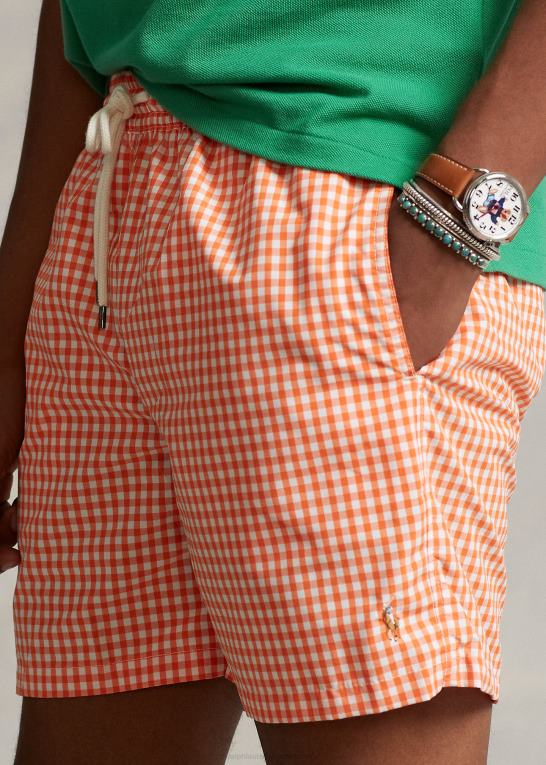 sejler orange gingham Mænd Ralph Lauren 5,75-tommer klassisk badebukser til rejsende Z426B452