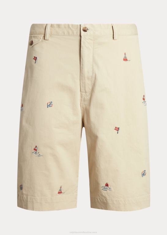 talgcreme nautisk Mænd Ralph Lauren nautisk stretch chino short med klassisk pasform Z426B1800