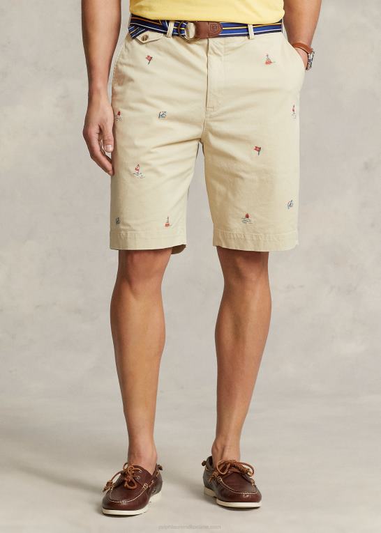 talgcreme nautisk Mænd Ralph Lauren nautisk stretch chino short med klassisk pasform Z426B1800