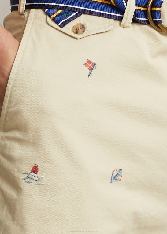 talgcreme nautisk Mænd Ralph Lauren nautisk stretch chino short med klassisk pasform Z426B1800