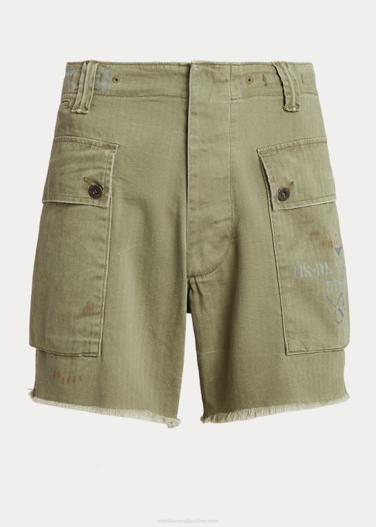 træthedsgrøn Mænd Ralph Lauren 6-tommer afslappet pasform twill cargo short Z426B1104