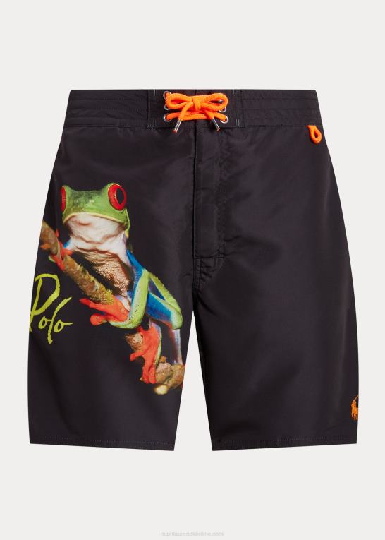 trætop udkig Mænd Ralph Lauren 7,25-tommer badebukser med palmeø-tryk Z426B919