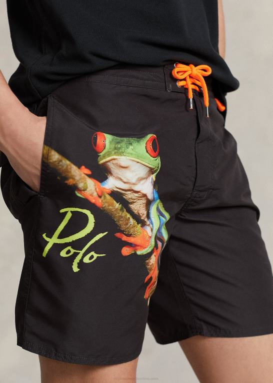 trætop udkig Mænd Ralph Lauren 7,25-tommer badebukser med palmeø-tryk Z426B919