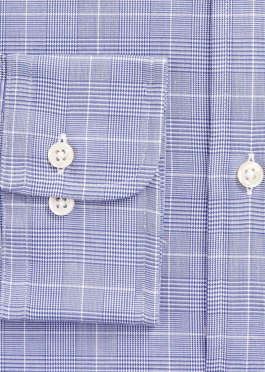 5089 havblå/hvid Mænd Ralph Lauren skræddersyet glen plaid twill skjorte Z426B836