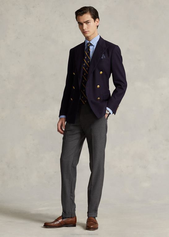 5497 blå/hvid multi Mænd Ralph Lauren slim fit plaid præstationsskjorte Z426B1260