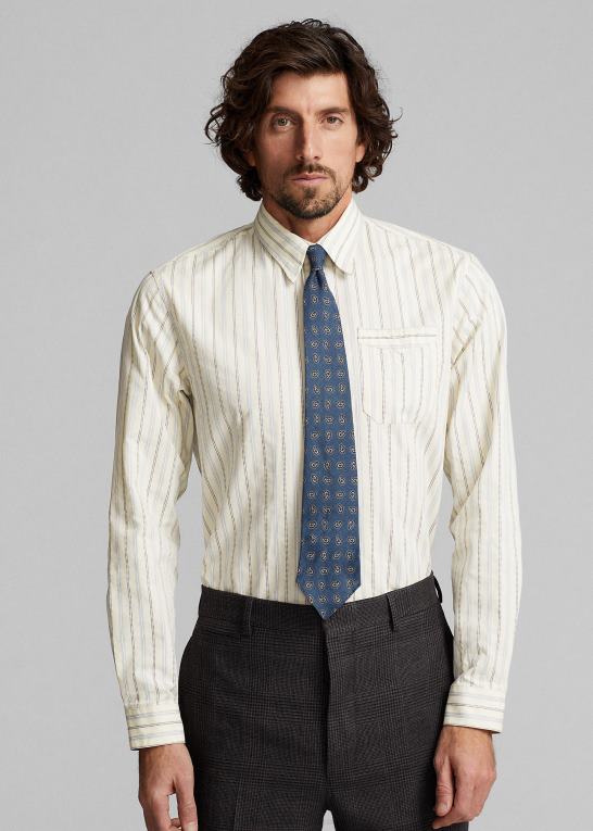 Mænd Ralph Lauren slim fit stribet dobbyskjorte Z426B1793