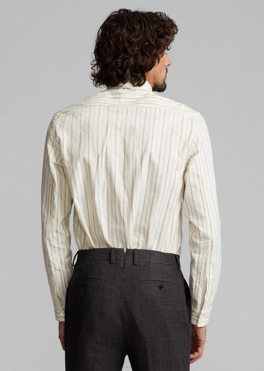 Mænd Ralph Lauren slim fit stribet dobbyskjorte Z426B1793