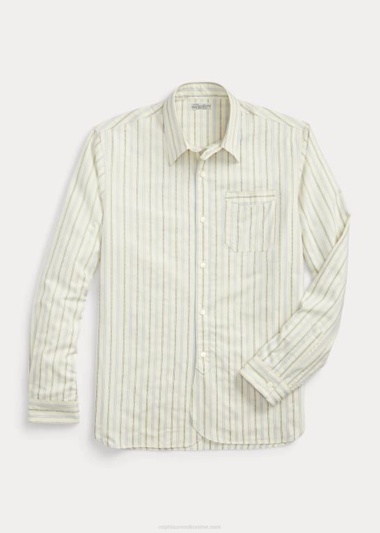 Mænd Ralph Lauren slim fit stribet dobbyskjorte Z426B1793