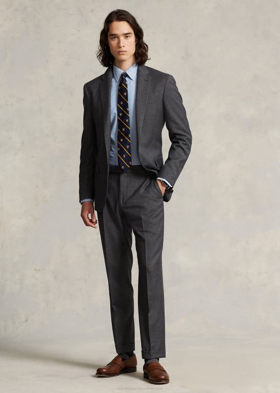 blå Mænd Ralph Lauren custom fit monogram oxford skjorte Z426B110