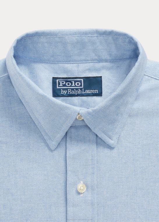blå Mænd Ralph Lauren custom fit monogram oxford skjorte Z426B110