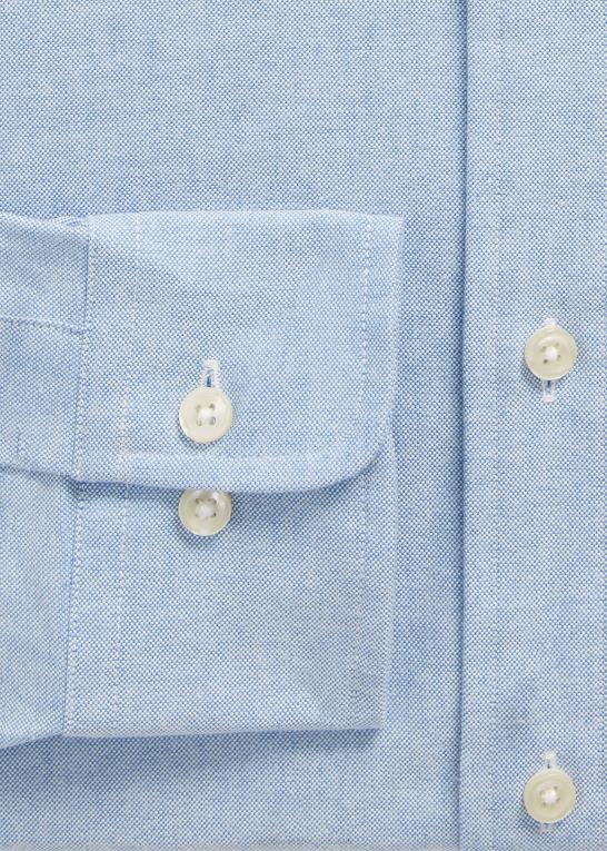 blå Mænd Ralph Lauren custom fit monogram oxford skjorte Z426B110