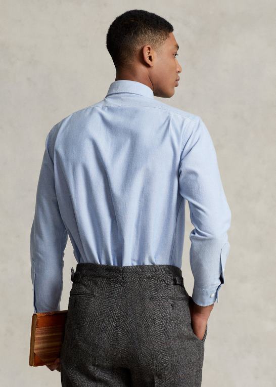 blå Mænd Ralph Lauren morehouse kollektion monogram skjorte Z426B1283