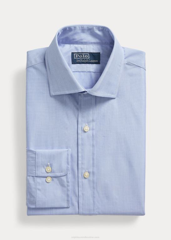 blå Mænd Ralph Lauren regent custom fit poplin skjorte Z426B8482