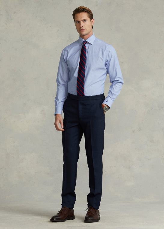blå Mænd Ralph Lauren regent custom fit poplin skjorte Z426B8482