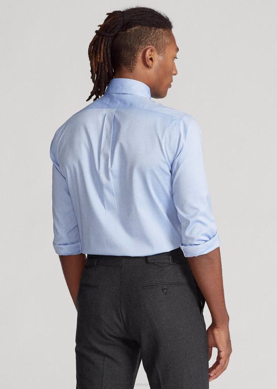 blå/hvid Mænd Ralph Lauren let pleje oxford skjorte i slim pasform Z426B1042