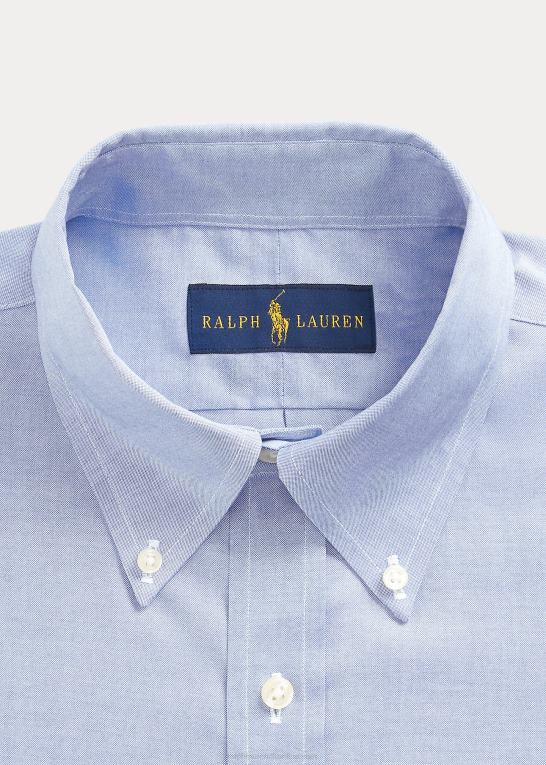 blå/hvid Mænd Ralph Lauren let pleje oxford skjorte i slim pasform Z426B1042