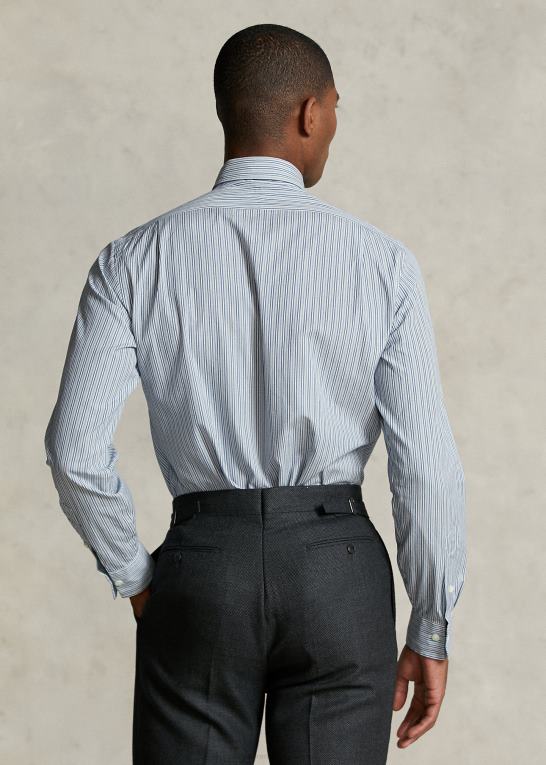 blå/hvid Mænd Ralph Lauren morehouse kollektion monogram skjorte Z426B1292