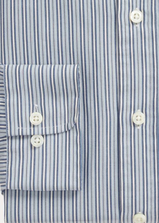 blå/hvid Mænd Ralph Lauren morehouse kollektion monogram skjorte Z426B1292