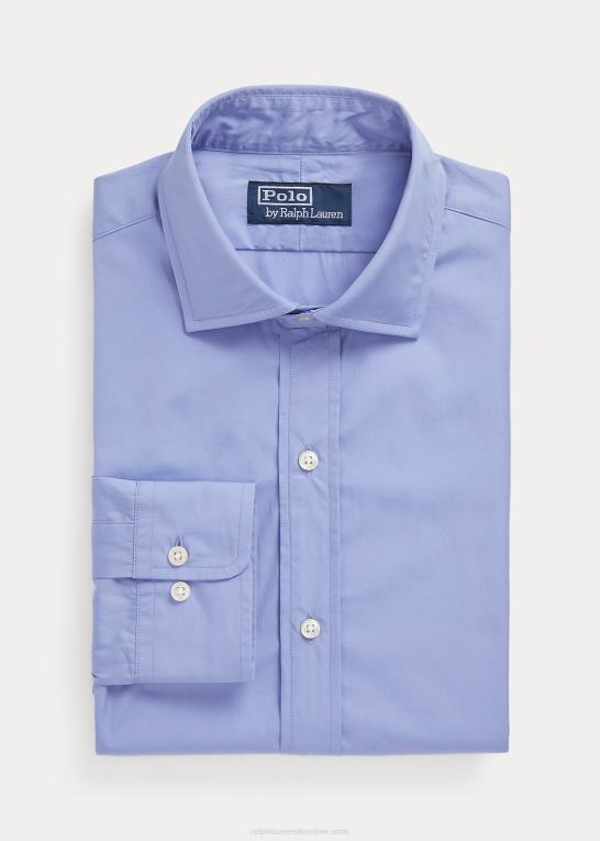 copen blå Mænd Ralph Lauren custom fit poplin skjorte Z426B8476