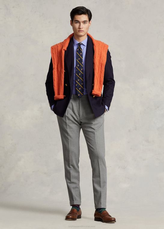 copen blå Mænd Ralph Lauren custom fit poplin skjorte Z426B8476