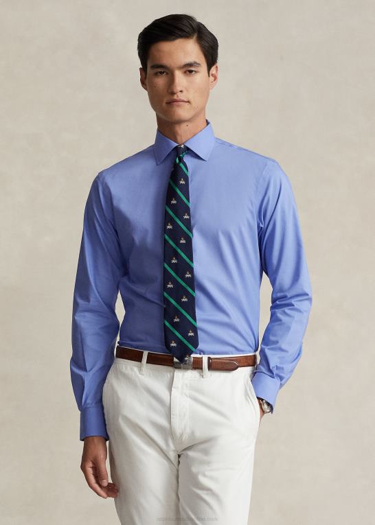 copen blå Mænd Ralph Lauren custom fit poplin skjorte Z426B913