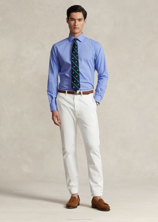 copen blå Mænd Ralph Lauren custom fit poplin skjorte Z426B913