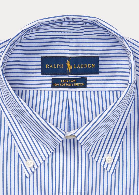 dodger blå/hvid Mænd Ralph Lauren stribet poplin skjorte i specialdesign Z426B1151