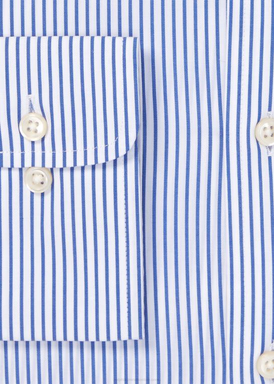 dodger blå/hvid Mænd Ralph Lauren stribet poplin skjorte i specialdesign Z426B1151