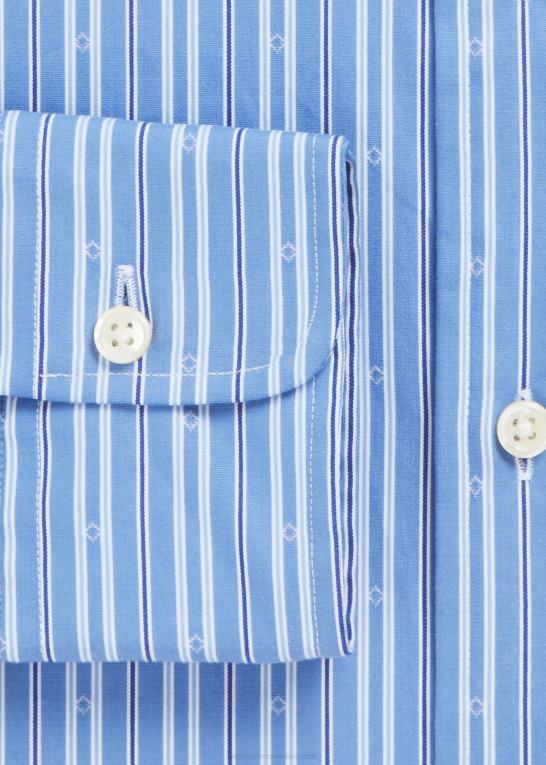 falder blå/hvid Mænd Ralph Lauren skræddersyet skjorte med stribet krave i pasform Z426B1196
