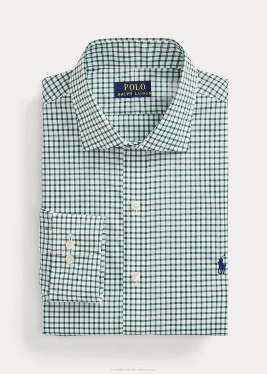 fyrretræ/hvid Mænd Ralph Lauren ternet poplinskjorte i slim pasform Z426B741