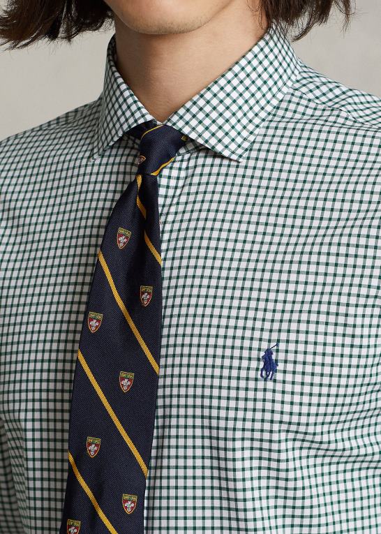 fyrretræ/hvid Mænd Ralph Lauren ternet poplinskjorte i slim pasform Z426B741