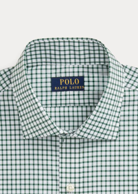 fyrretræ/hvid Mænd Ralph Lauren ternet poplinskjorte i slim pasform Z426B741