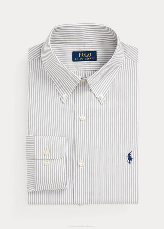 grå tåge Mænd Ralph Lauren slim fit stribet poplinskjorte Z426B381