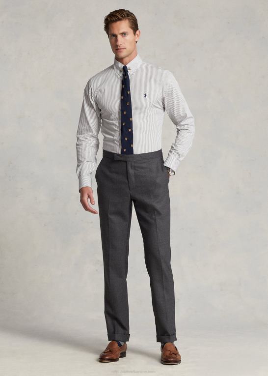 grå tåge Mænd Ralph Lauren slim fit stribet poplinskjorte Z426B381